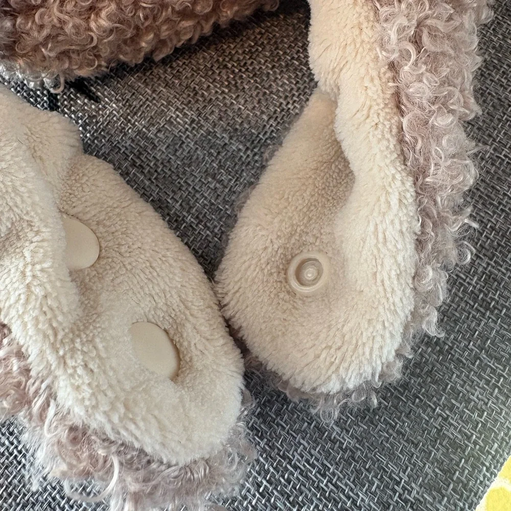 Cozy Taupe Plush Bear Hat for Babies Size 6-12 M
